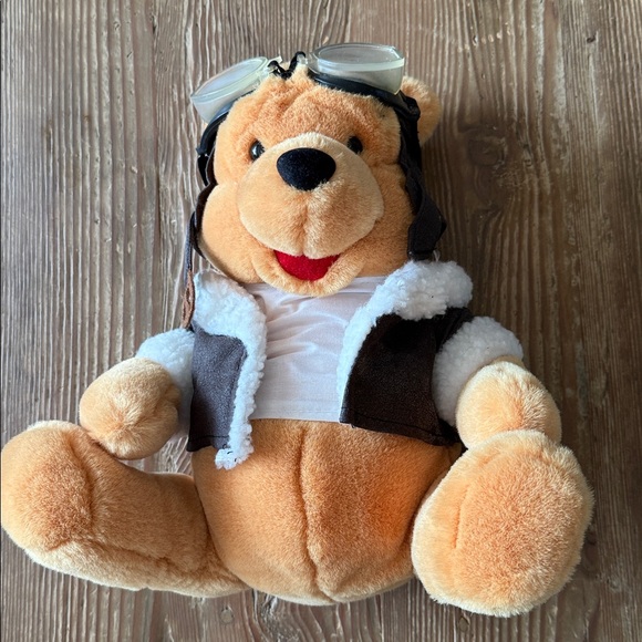 Disney Store plush Pilot pooh stuffed animal Winnie The Pooh Airline aviator 12” - Picture 1 of 3